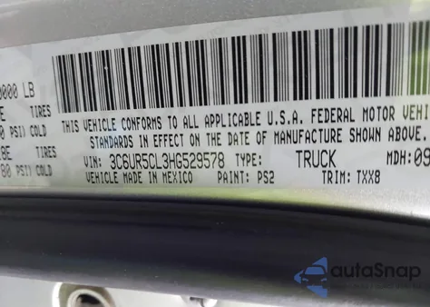 2017 Ram 2500 из США, поврежденный, VIN 3C6UR5CL3HG529578